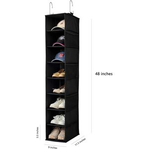 Organisateur de chaussures suspendu avec poches en filet, porte-chapeaux pour casquettes de baseball, rangement de chaussures derrière la porte, sur le mur, type crochet 33x15x85cm - Product Image 2