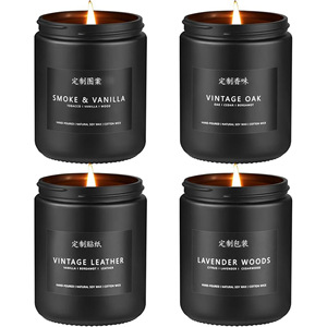 Juego de Velas Aromáticas Hechas a Mano en Frasco de 200g, Cera de Soya Ecológica, Decoración para el Hogar, Fragancia Personalizada, Estilo Clásico para el Día del Padre - Product Image 1