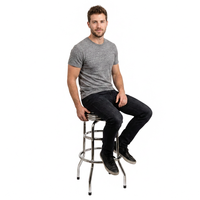 Tabouret de bar pivotant chromé sur mesure OEM/ODM avec coussin en PU souple pour bars commerciaux, salles à manger et espaces de divertissement à domicile