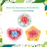 Tapis de désodorisation pour animaux de compagnie de la série Warm Your Heart avec éléments floraux en forme de rose pour chats et chiens, jouet éducatif pour une alimentation lente