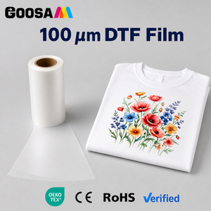 ฟิล์ม PET สำหรับพิมพ์ DTF ยี่ห้อ GOOSAM ขนาด 30 ซม. 12 นิ้ว ม้วน 100 เมตร แบบสองหน้า ลอกได้ทั้งแบบร้อนและเย็น หนา 100 ไมครอน สำหรับเครื่องพิมพ์ DTF แบบอิงค์เจ็ท สำหรับงานถ่ายโอนความร้อน - Product Image 1