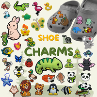 Accessoires de chaussures de haute qualité, best-sellers, lacets personnalisés en PVC 2D, breloques pour chaussures sur le thème de la faune, des insectes et des animaux de safari