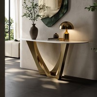 Meuble de Porche et Console Moderne en Marbre Haut de Gamme Luxe Léger pour Villa, Appartement, Salon et Entrée