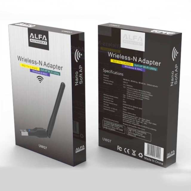 Mini 150Mbps USB 2.0 WiFi Adapter - RTL8188/MTK7601 Chipset Wireless Network Dongle for PC/Satellite
