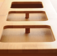 Plateau en bambou moderne de haute qualité, grande taille, plateau de rangement portable sur mesure pour la cuisine, la table, le bureau