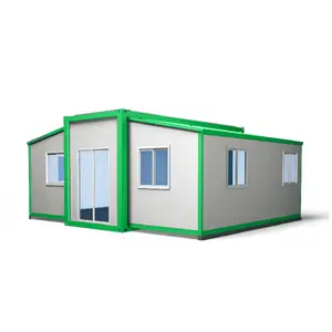 Luxury 2 Story House Pink Prefab Low Cost Expandable Container Home