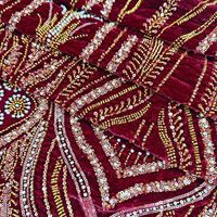 Tissu brodé floral 3D multicolore, grande fleur brodée, dentelle en maille pour robe, tissu de couture, fabricant en gros sur mesure