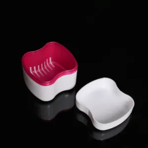 Kotak retainer gigi tiruan, wadah penyimpanan dental, kotak penyimpan gigi tiruan, wadah pelindung mulut