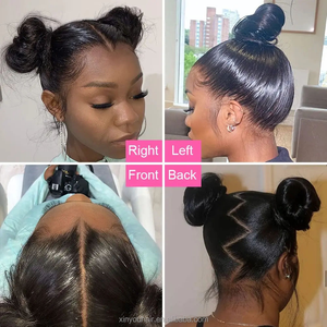 Peluca invisible Strap 360 Glueless Ready Wear Go con bordes rizados de ondas de agua de encaje HD y línea de cabello negra para mujer - Product Image 5