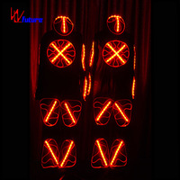 Costume de danse lumineux à LED, tenue de scène éclatante, vêtement élastique et respirant pour spectacle sur scène, carnaval, fête, Halloween
