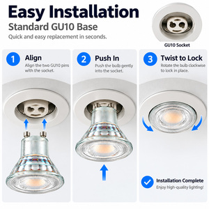 GU10 ไฟ LED สปอตไลท์ 5W หลอดแก้ว AC 230V 500-550LM หรี่แสงได้ ไม่กระพริบ 60 องศามุมลำแสง 16 ชิ้น SMD 2835 - Product Image 2