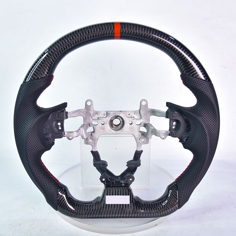 Carbon fiber+perforated leather+red return mark