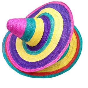 Sombrero Mexicano de Mariachi a Rayas Coloridas, Sombrero de Paja Vietnamita de Ala Ancha con Patrones Tradicionales para Eventos Culturales - Product Image 2