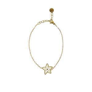 Pulsera con Dijes Finos de Acero Inoxidable 316L con Baño de Oro PVD y Colgante de Estrella, Joyería Sostenible y Resistente - Product Image 1