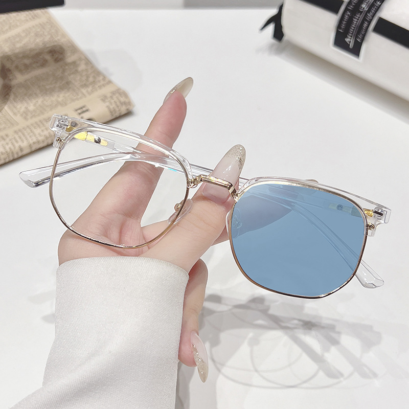 Clear silver/blue
