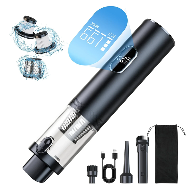 Handheld Vacuum Cordless 16000Pa Powerful Suction Portable 4-in-1 HEPA Filter 5 Nozzles 7800mAh Battery Car Home Vacuum Cleaner