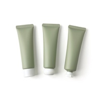Tube souple vide noir de 50 ml pour crème contour des yeux, fini mat vert, inspiré de la pâte de haricot rouge, pour soins de la peau