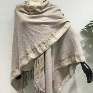 ST019S009 Fashion Boho Popular Knitted Embroidery Women's Sweater <b>Poncho</b> With Tassel - Product Image 2