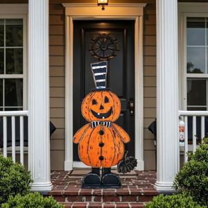 Décorations en bois personnalisables pour les fêtes d'Halloween sur le thème de la citrouille, avec des motifs amusants pour la maison - Product Image 4