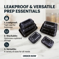 Groothandel Recycleerbare PET Plastic Bento Box Amerikaanse Stijl Anti-condens Geurloos Wegwerp Fastfood Afhaal Noodle