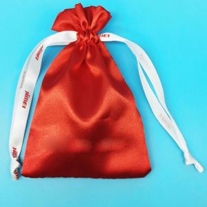 Pochette à lingerie noire en satin personnalisée, sac à perruque anti-poussière avec cordon de serrage, impression sérigraphique écologique, accepte les tailles personnalisées, motif géométrique - Product Image 4