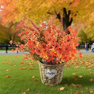 Ramo Artificial de otoño, planta de plástico de eucalipto, hoja persa, arreglo floral violeta, cesta, decoración de larga duración - Product Image 3