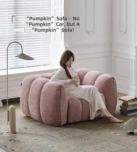 Divano Sezionale in Tessuto Stile Crema <span class=keywords><strong>Moderno</strong></span> e Semplice Pumpkin, Design Vintage Francese con Imbottitura in Spugna per <span class=keywords><strong>Soggiorno</strong></span> - Product Image 4