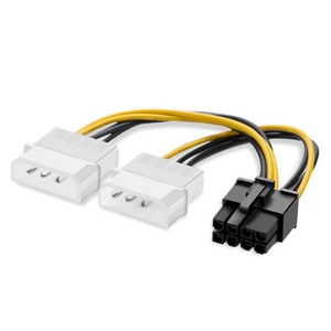 Cantell PCIe <span class=keywords><strong>สาย</strong></span>ไฟคู่4-<span class=keywords><strong>PIN</strong></span> IDE ถึง<span class=keywords><strong>8</strong></span> <span class=keywords><strong>PIN</strong></span> PCI-E กราฟิก<span class=keywords><strong>การ์ด</strong></span> - Product Image 2