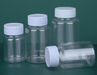 Vente en gros PET en plastique de 15ml 20ml 30ml flacon à pilules transparent avec bouchon à vis blanc