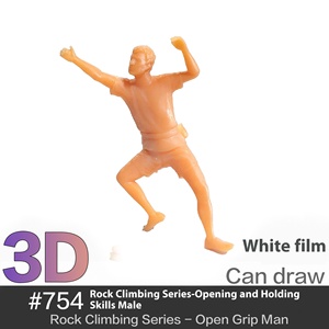 1/64 alpinista zaino in spalla all'aperto ornamento di paesaggio in miniatura 1:87 piccolo uomo che si arrampica - Product Image 6