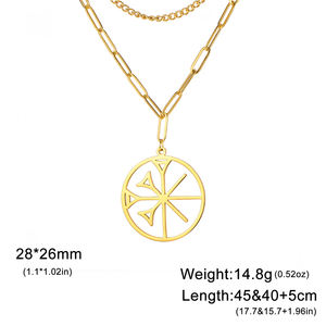 Collier Myshape Symbole Annunaki, Pendentif Anu Cunéiforme, Mythologie Sumérienne, Acier Inoxydable, Bijoux Religieux Mésoptamien - Product Image 4