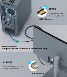 Chất lượng cao <span class=keywords><strong>HDMI</strong></span> để VGA Cáp 1080p 60Hz <span class=keywords><strong>HDMI</strong></span> Nam để VGA Nam uni-directional bện, <span class=keywords><strong>HDMI</strong></span> VGA Cáp cho máy tính - Product Image 6
