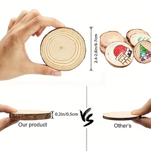 جولات خشبية غير مكتملة لفنون الزفاف مشاريع عيد الميلاد ديي شرائح الخشب الطبيعي - Product Image 5