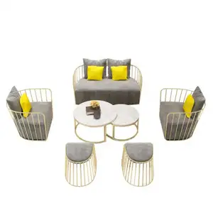 Sofá de luxo Nordic Light para Loja de Roupas, combinação de bancos, sofá de lazer de dois lugares, assento único para sala de estar