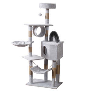 Árbol para Gatos de Madera de Lujo Moderno Personalizado al por Mayor, Torre Grande para Gatos, Muebles para Mascotas, Estilo Cuerda de Sisal, Embalaje en Cartón de Gran Tamaño - Product Image 5