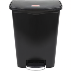 Cestino per rifiuti con pedale frontale 90 L in plastica nera - Product Image 3