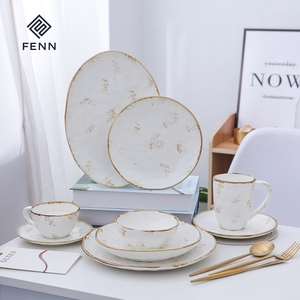 FENN Plateaux de service blancs en céramique faits à la main Assiette de 12 "Grand <span class=keywords><strong>plateau</strong></span> moderne pour plat de poisson Steak ou <span class=keywords><strong>homard</strong></span> Assiette en porcelaine - Product Image 5