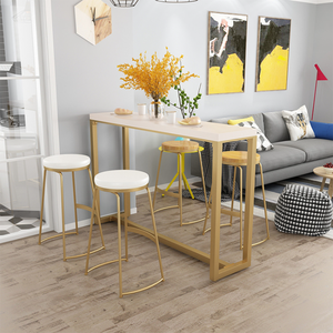 Nhà Hàng Phòng Ăn Ghế Cổ Cà Phê Phía Trước Nhà Vải <span class=keywords><strong>Bar</strong></span> Phân Làm Sang Trọng Ghế Da Màu Vàng Tại Trung Quốc - Product Image 5