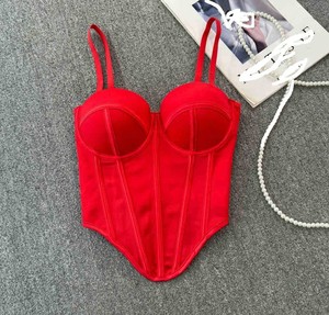Vente en gros usine – Nouveau corset moulant rétro en maille pour <span class=keywords><strong>femme</strong></span>, style basique et tendance, idéal pour l'été - Product Image 3