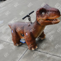 Trottinette mécanique dinosaure de dessin animé, voiture à monnayeur pour enfants, manège animal pour parc extérieur