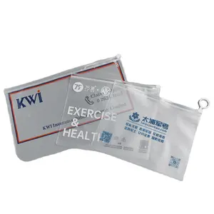 Wholesale Custom Logo Universal Recyclable Matte Clear PVC Frosted Slider or Ring Seal Zip Lock Packaging Pouch pvc zipper pouch