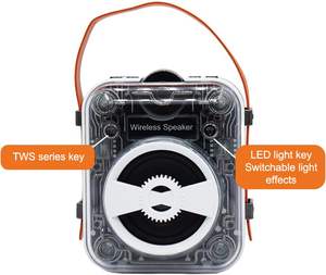 透明メカRGBピックアップリズムライトゲームポータブルBluetoothミニスピーカーキャンプ重低音パーティーミュージックボックスサブウーファー - Product Image 5