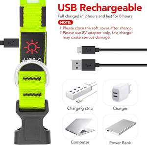Collare elettronico per cani con LED per animali domestici regolabile con ricarica Flash collari a LED riflettenti per cani prodotti Anti-perdita per cani - Product Image 3