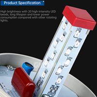 Lámpara de Señalización Industrial GKEEMARS LTE-1101J AC 110V LED con Luz Estroboscópica Giratoria y Alarma Sonora de Emergencia (Roja)