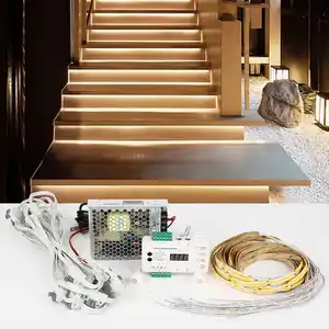 LED Strip Stair Lighting Controller Motion Sensor CCT Full Kit Dynamic Main Wiring 12v24V Speed Brightness Led ladder Controller