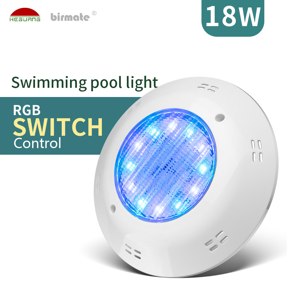 18W IP68 Surface Mounted FLAT RGB Switch Control Underwater Swimming Pool Light