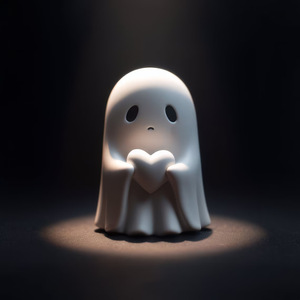Boîte à bijoux fantôme en résine écologique, motif cœur et doigt d'honneur, style féerique musical, peinte à la main, pour Halloween, inspirée des dessins animés et films, vente chaude - Product Image 4