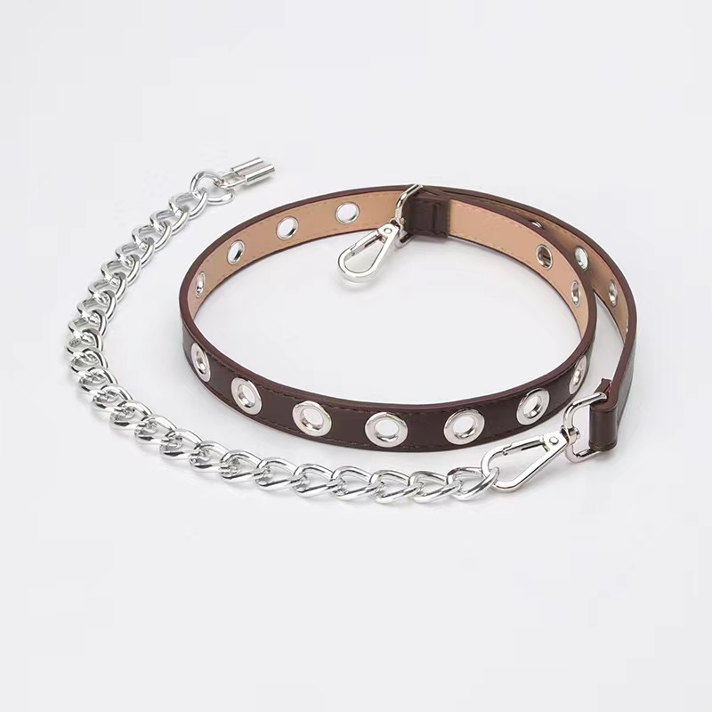 Ремень женский для джинсов, Универсальный декоративный пояс в стиле панк, хип-хоп, без глаза