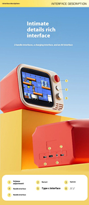 Console de jeux <span class=keywords><strong>vidéo</strong></span> rétro H7 avec prise en charge de deux manettes sans fil, diffusion TV, lecteur de jeux classiques intégré avec 740 jeux - Product Image 4