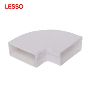LESSO personalizável plástico branco não condutor 24 39 50 59 60mm pvc trunking box-style cotovelo para trunking